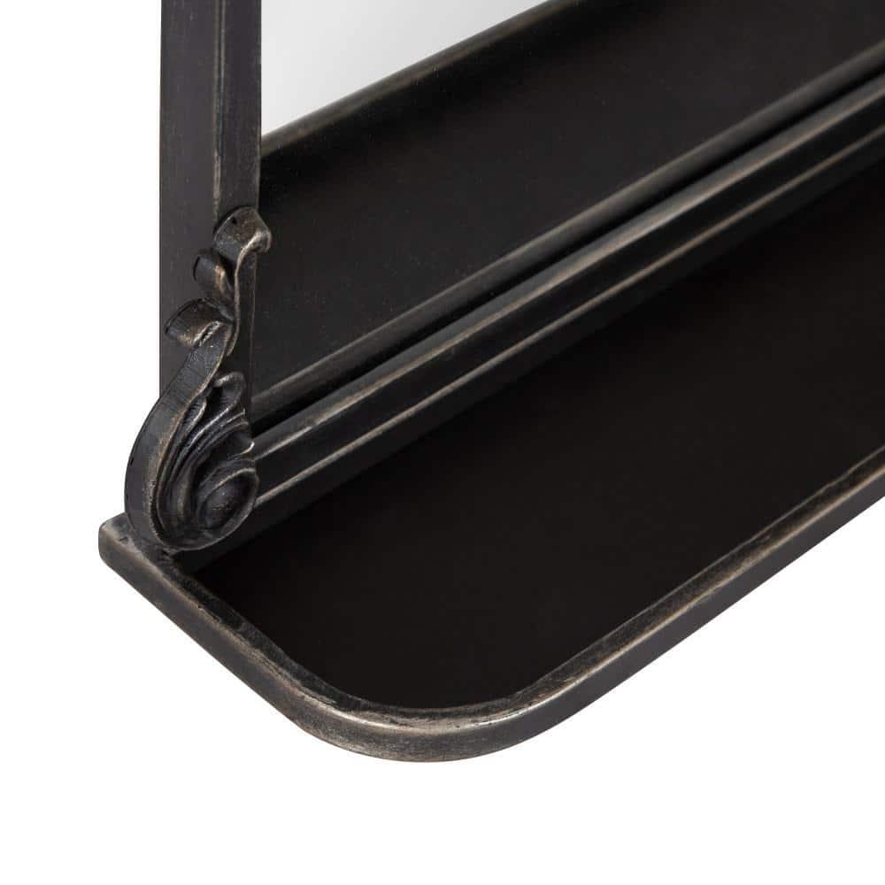 Kate and Laurel Arendahl Functional Mirror with Shelf - Black, 21x32