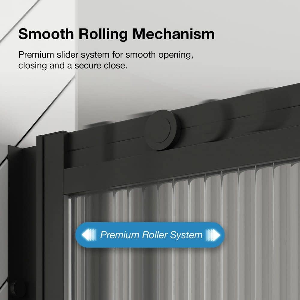 Ove Decors Stanford 48 In. W X 74 In. H Sliding Fluted Straight Alcove Shower Door