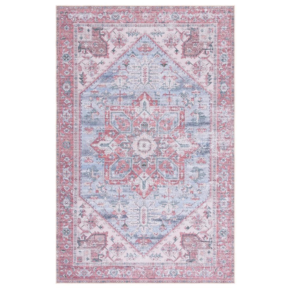 Tucson Vintage Persian TSN102 Power Loomed Machine Washable Skid-Resistant Indoor Area Rug - Grey Blue/Rust - 8'x10' - Safavieh