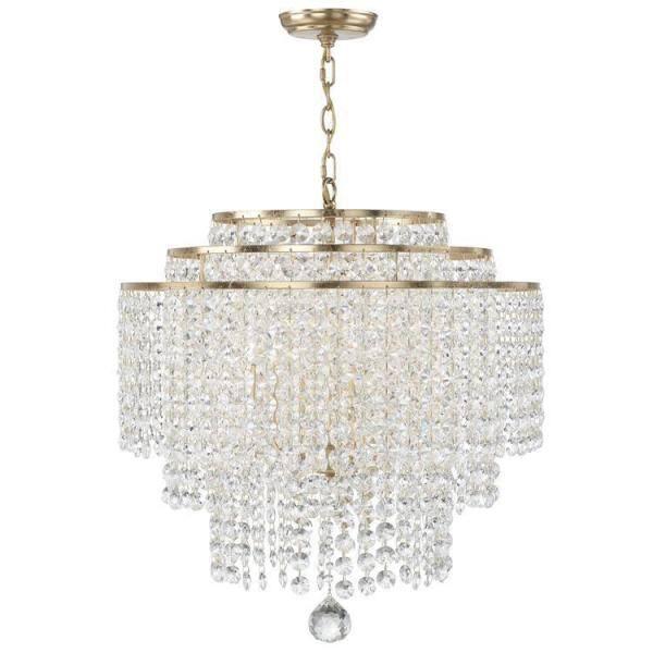 Crystorama Lighting Gabrielle 6 - Light Chandelier in  Antique Gold