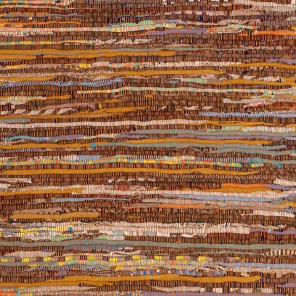 Rag Rug RAR127 Hand Woven Indoor Runner Rug - 2'3"x6' - Gold/Multi - Safavieh
