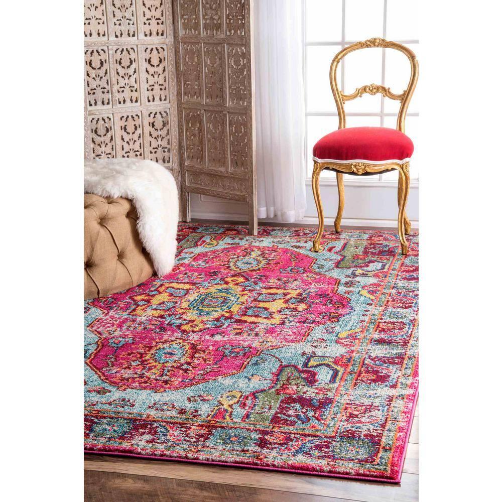 10'x14' Vintage Corbett Area Rug Silver - nuLOOM: Traditional Medallion, Low Pile, Machine Made, Indoor Use