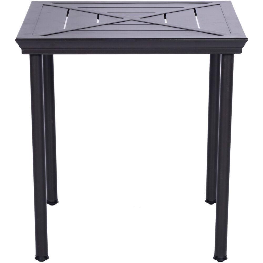 Hanover Montclair 3-Piece All-Weather Outdoor Patio Bistro Dining Set, 2 Swivel Rocker Chairs with Comfortable Seat and Lumbar Cushions, 27" Square Stamped Rectangle Table, MCLRDN3PCSW2-NVY