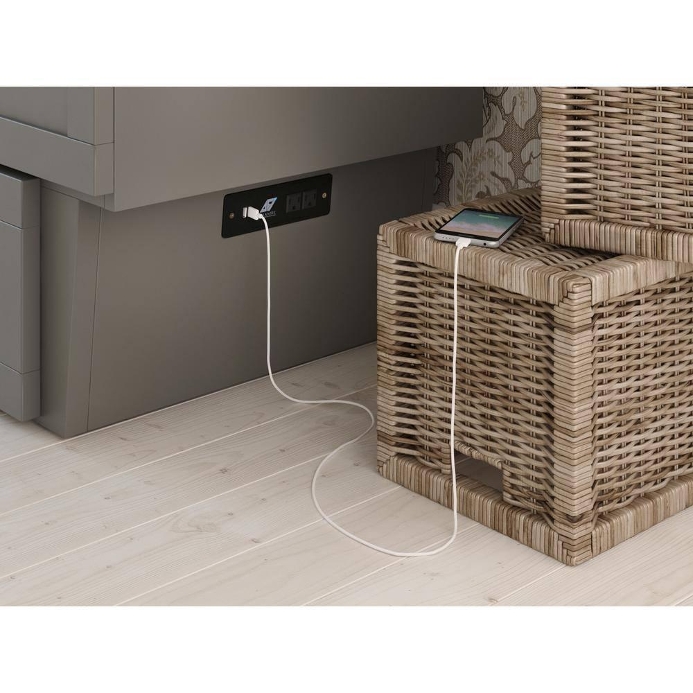 Queen Monroe Murphy Bed Chest with Memory Foam Mattress - AFI: USB Turbo Charger