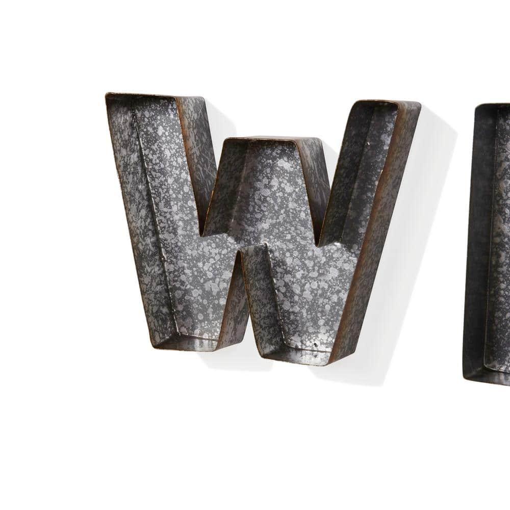Danya B Galvanized Wall Mount Wine Letter Cork Holder