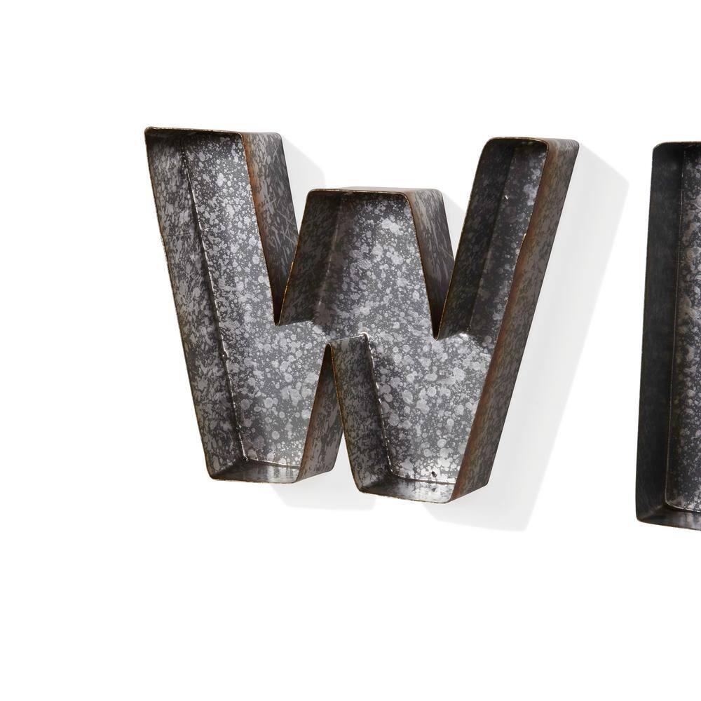 Danya B Galvanized Wall Mount Wine Letter Cork Holder