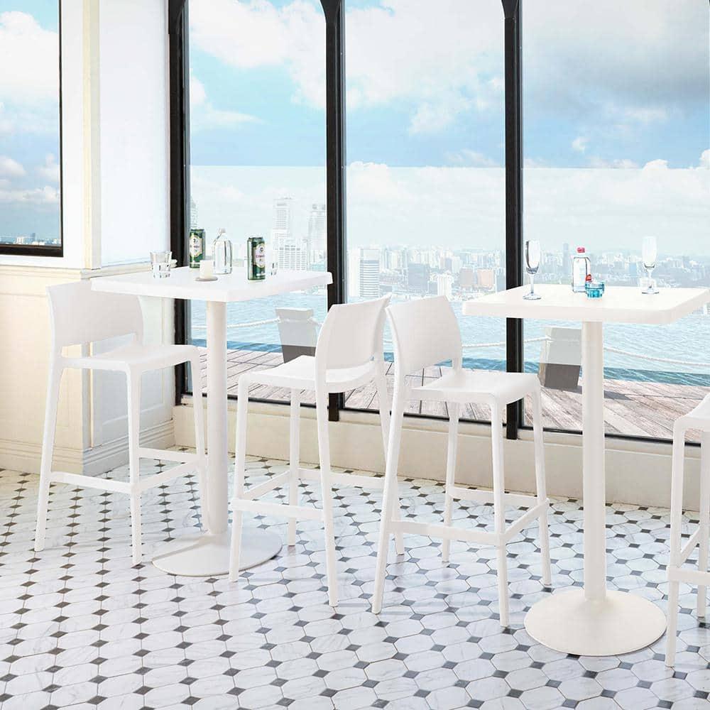 Sensilla 2pk Outdoor Stackable Bar Stools - White - Lagoon