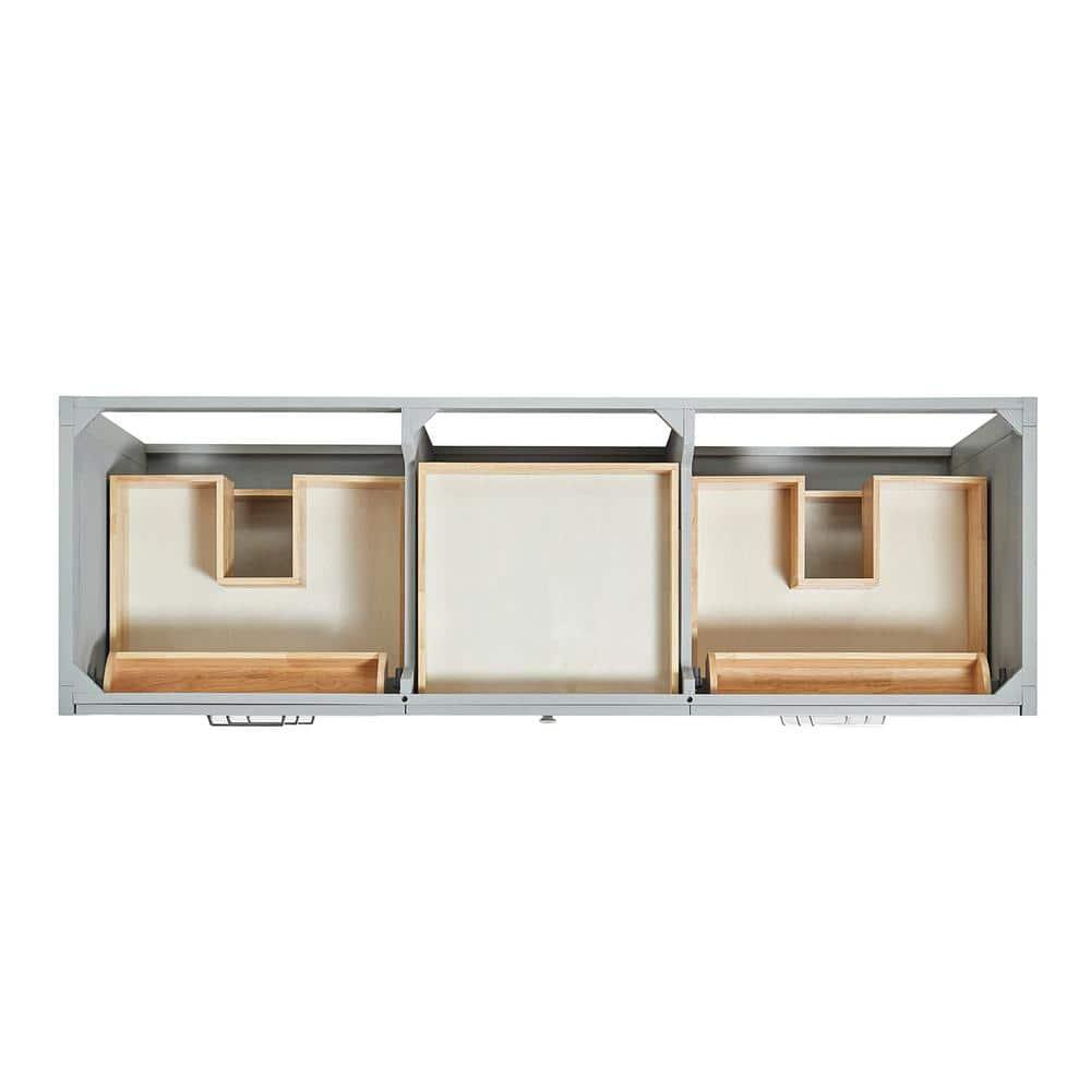 Ariel Bath Ariel Monrow 67 Inch Double Oval Sink Bathroom Vanity With Pure White Quartz Countertop