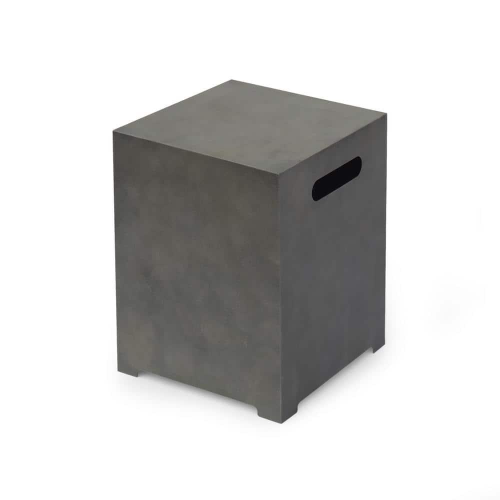 Noble House Wellington Rectangular Fire Pit with Tank Holder in Concrete