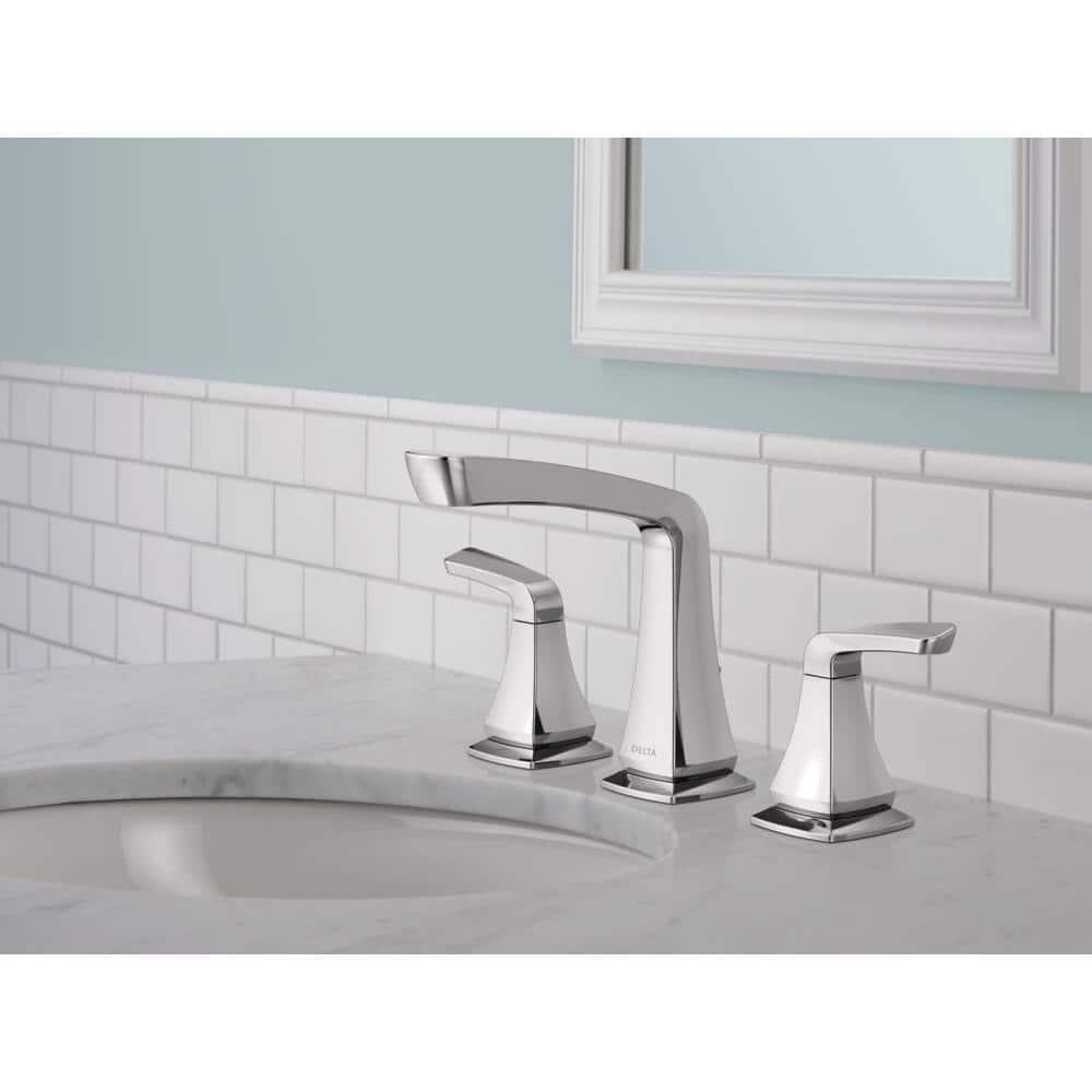 Vesna Widespread Bathroom Faucet 3 Hole, 2-handle Bathroom Sink Faucet with Drain Assembly