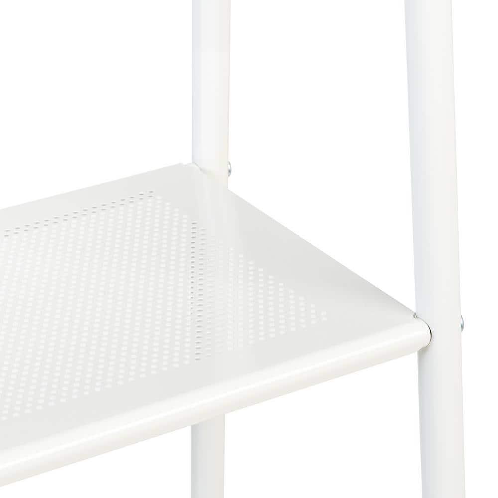 IRIS USA Clothes Rack with 4 Metal Shelves, Freestanding for Hanging Clothes, White