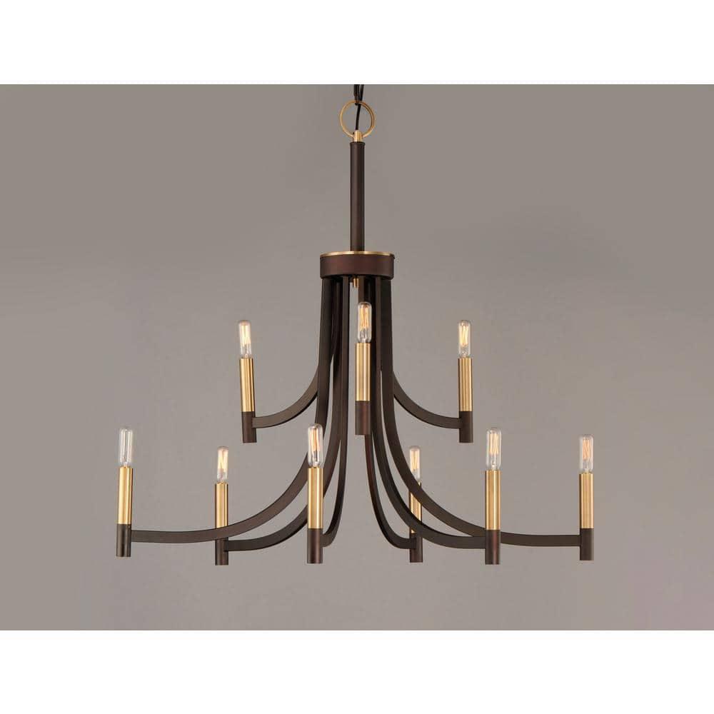 Maxim Lighting Lyndon 9 - Light Chandelier in  Bronze/Antique Brass