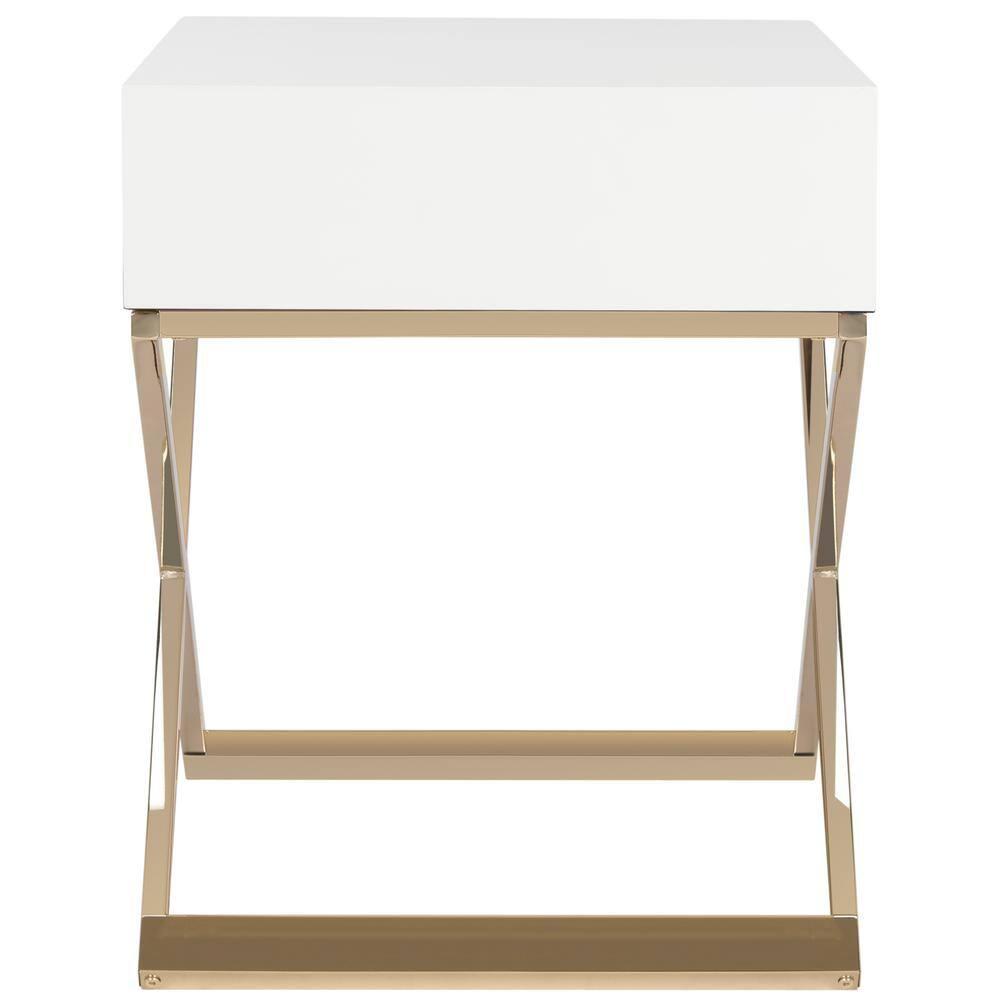 Zarina Modern Cross Leg End Table - White - Safavieh.