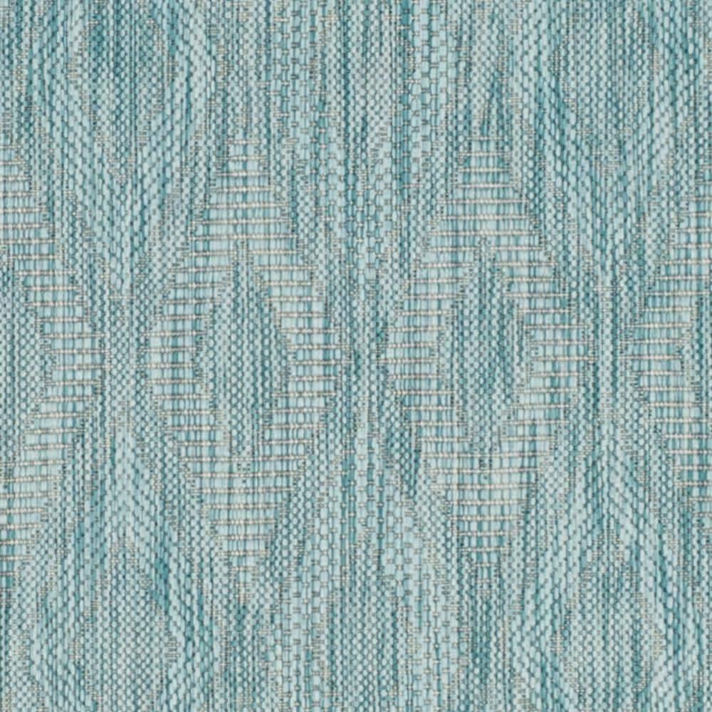 SAFAVIEH Courtyard Teodor Geometric Diamonds Indoor/Outdoor Runner, 2'3" x 10', Aqua