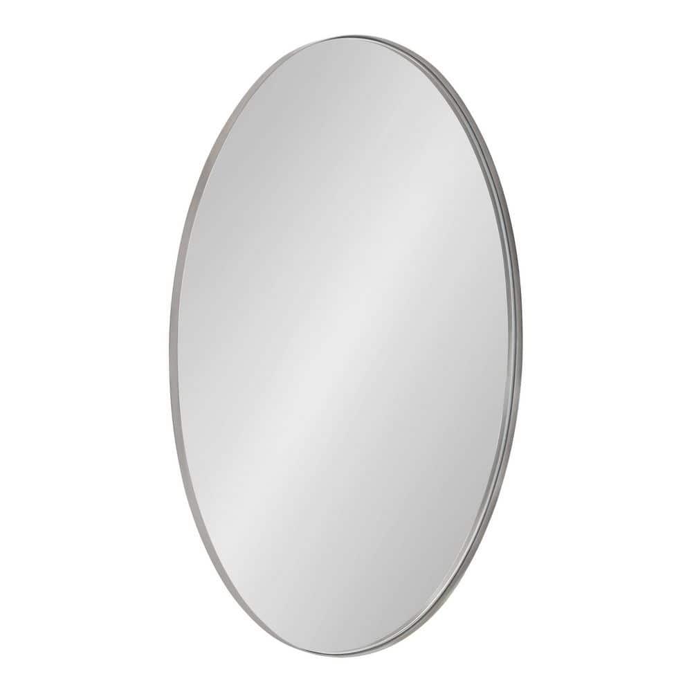 Kate and Laurel Rollo Oval Framed Wall Mirror, 20x30, Silver