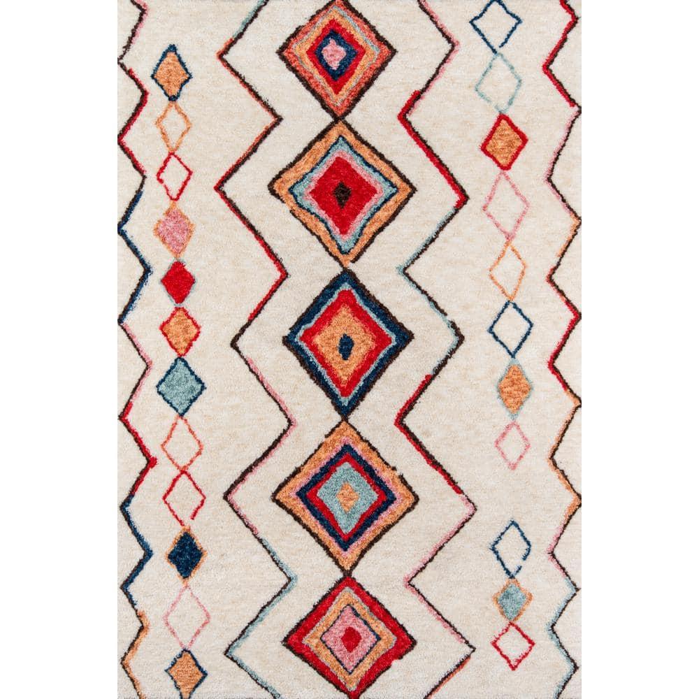 Novogratz Bungalow Olivia Tufted Red/Cream Rug