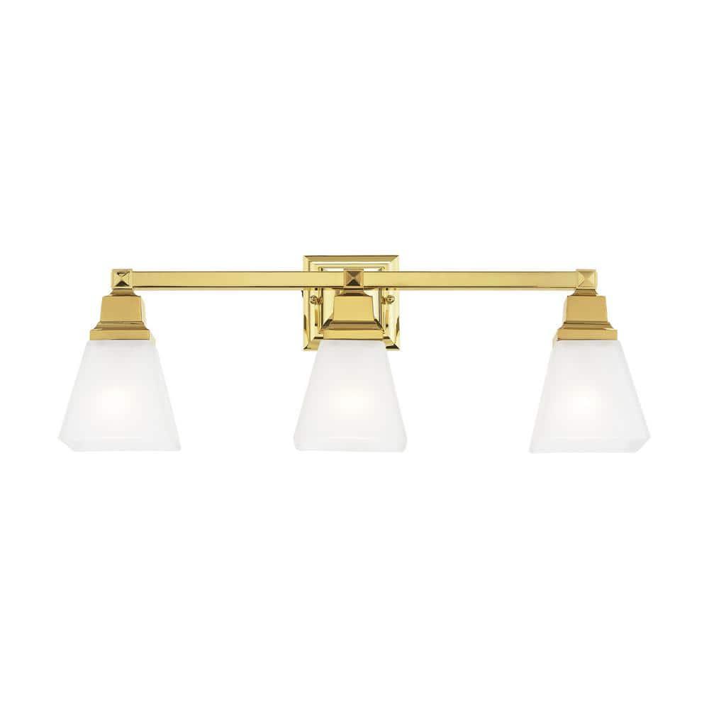 Livex Lighting Mission 3 - Light Vanity in  Polished Brass