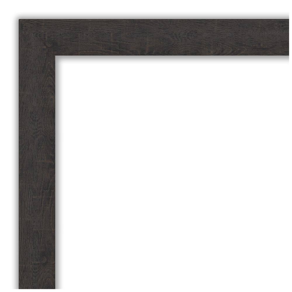 Amanti Art 31"x25" Rustic Plank Espresso Framed Bathroom Vanity Wall Mirror : Beveled, Polystyrene Frame, Wall Mounted