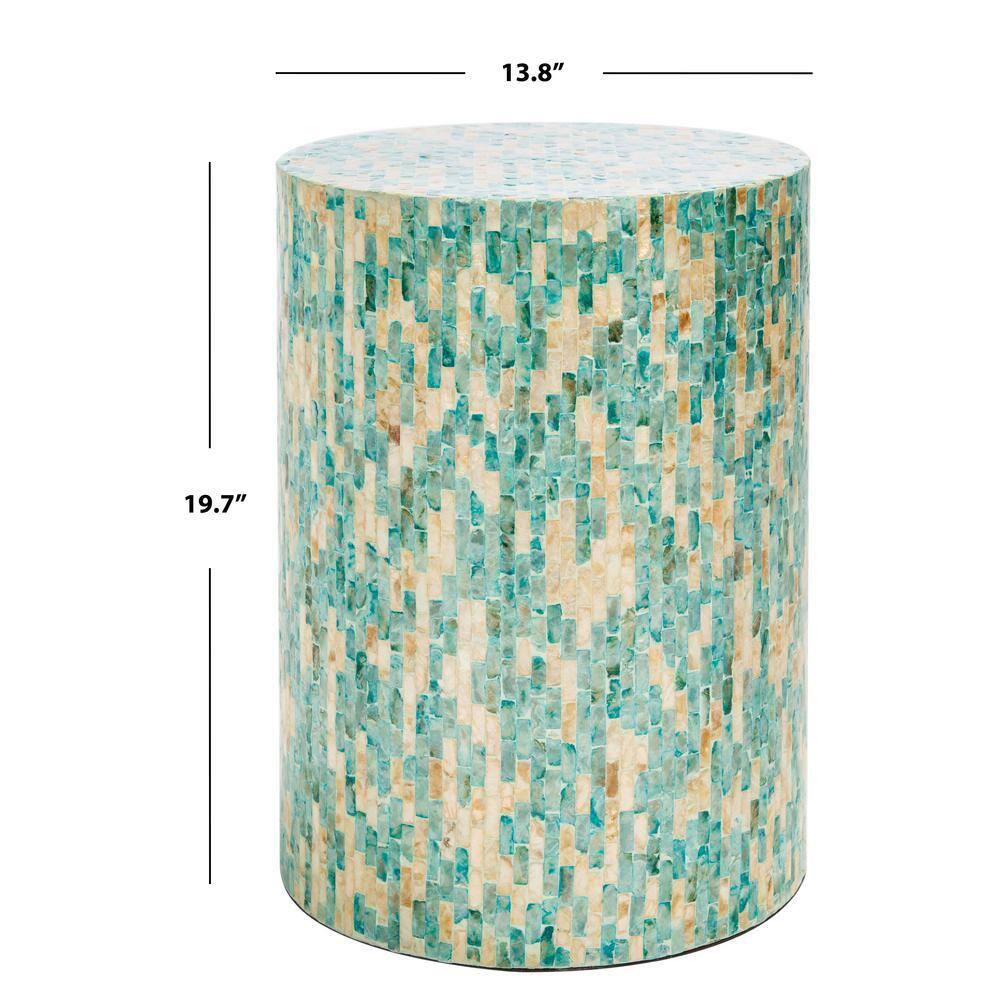 Presley Round Accent Table - Blue/Gold - Safavieh.