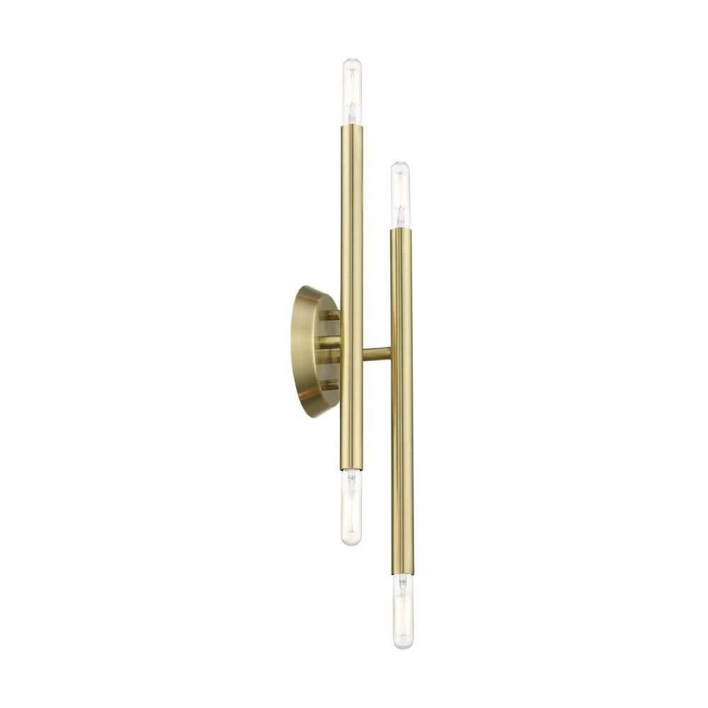 Livex Lighting Soho 4 - Light Wall Light in  Antique Brass