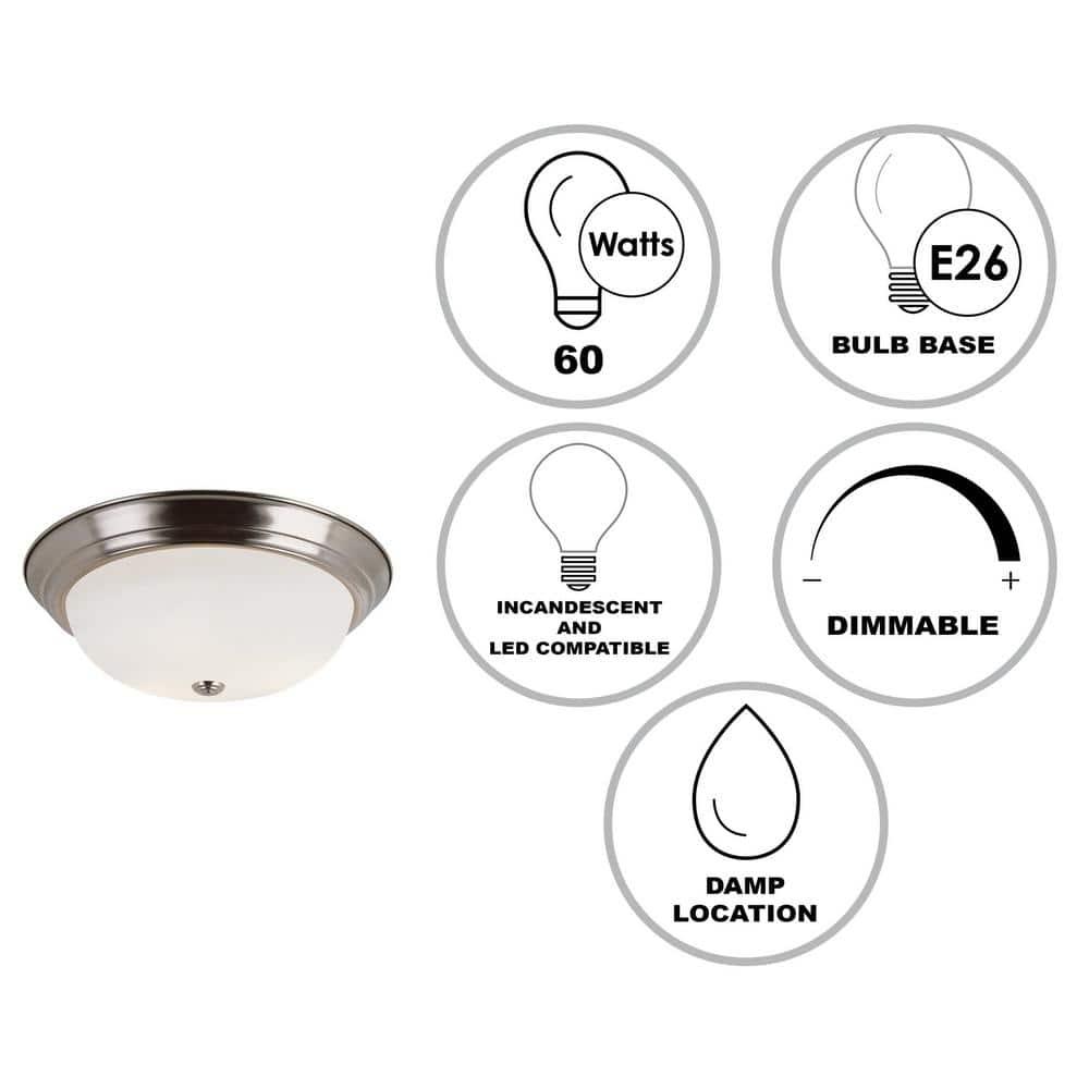 Trans Globe Lighting 13719 3 Light 15" Flush Mount Round Ceiling Fixture - Nickel