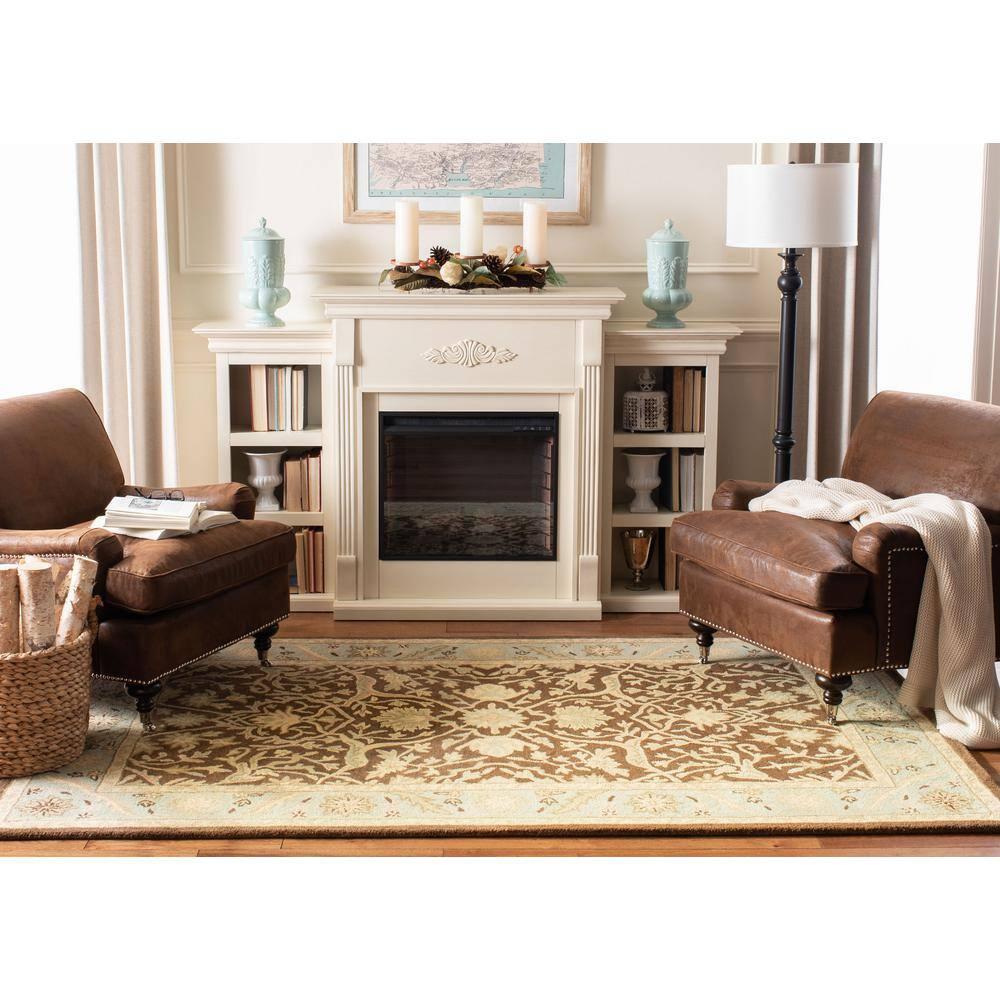 Antiquity AT14 Hand Tufted Indoor Accent Rug - Brown/Green - 3'x5' - Safavieh