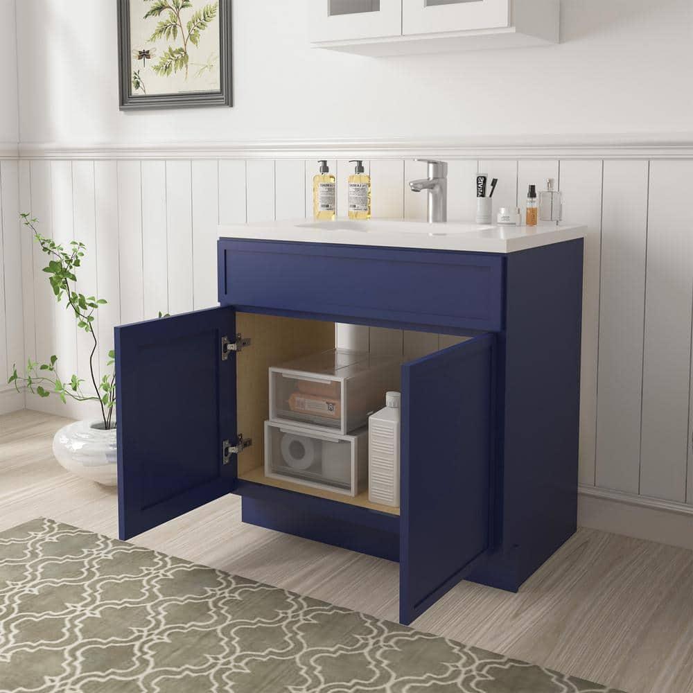 Vanity Art 39" W Birch Plywood Freestanding Single Base Storage Cabinet with Soft Close Door