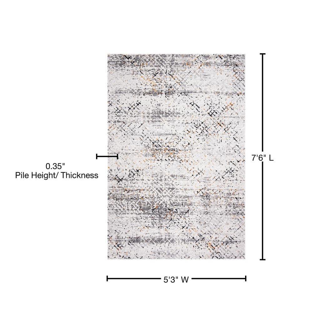 Amalfi AMF552 Power Loomed Area Rug - Cream/Charcoal - 5'3"x7'6" - Safavieh.