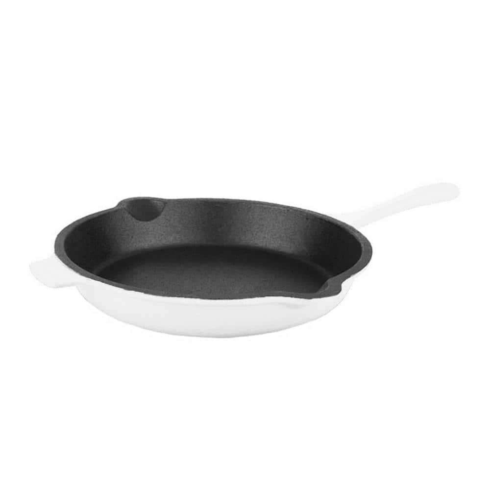 BergHOFF BergHOFF Neo 2 Piece Cast Iron Set, 10" Fry Pan and 11" Grill Pan, White