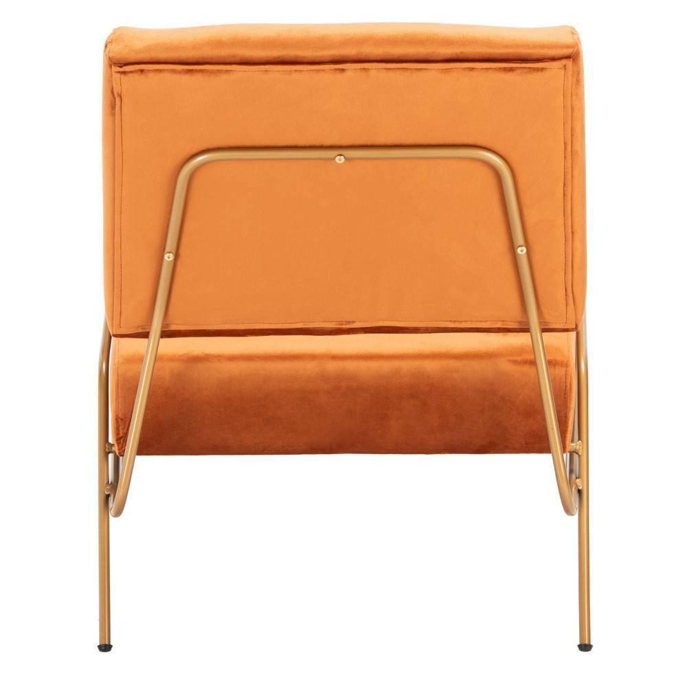 Romilly Velvet Accent Chair - Sienna/Gold - Safavieh