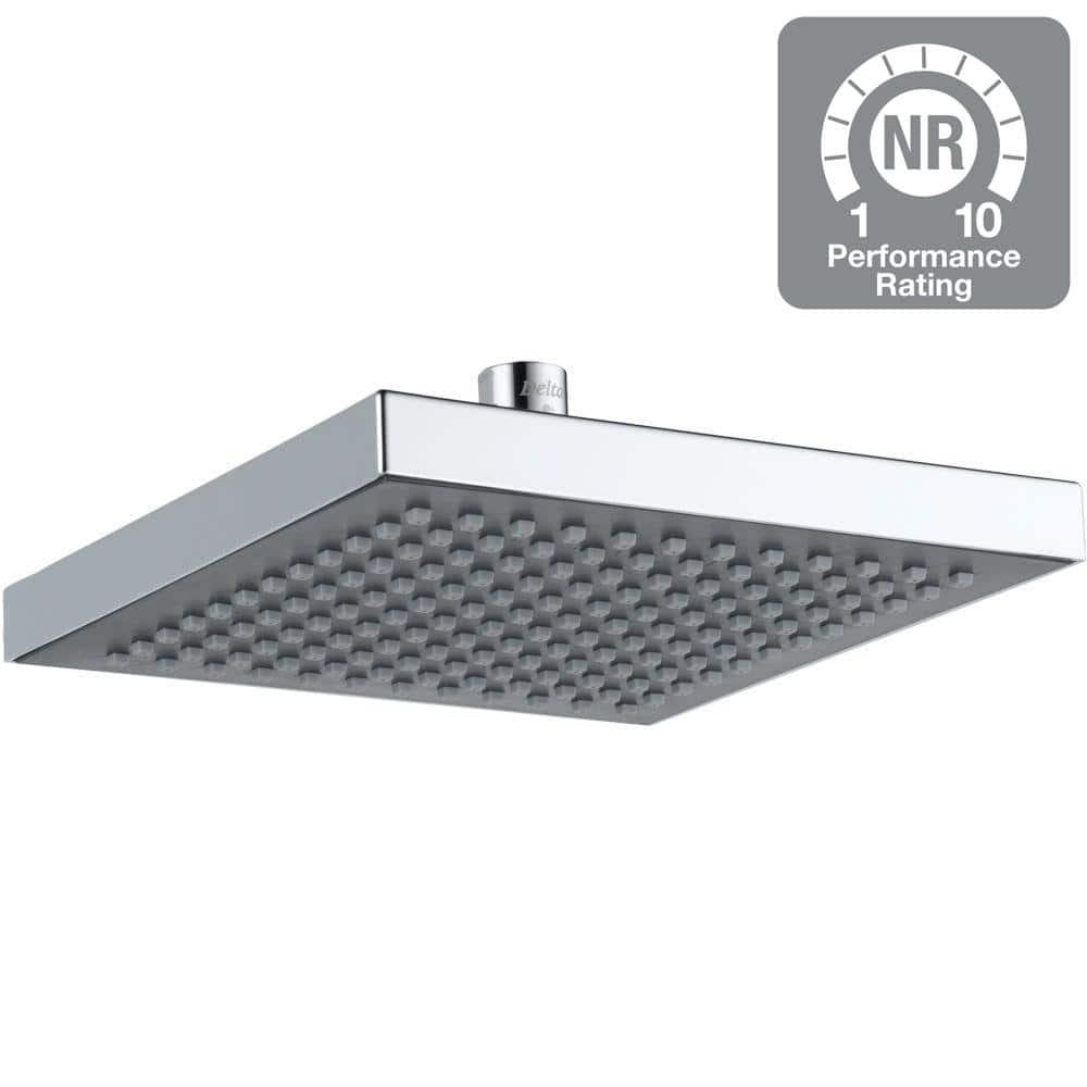 Universal Showering Components Square Single-Spray Rain Shower Head, Rainfall Shower Head 1.8 GPM