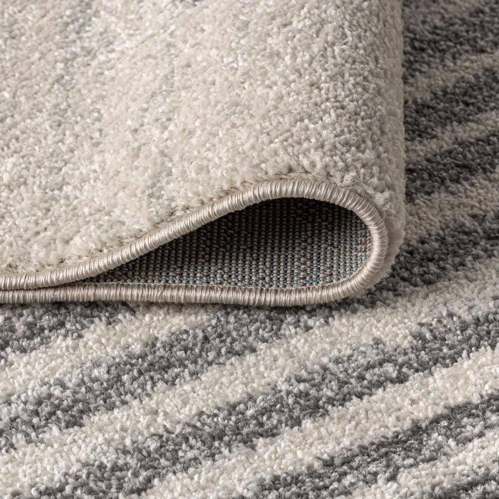 4'x6' Aya Berber Stripe Geometric Area Rug, Cream/Gray - JONATHAN Y