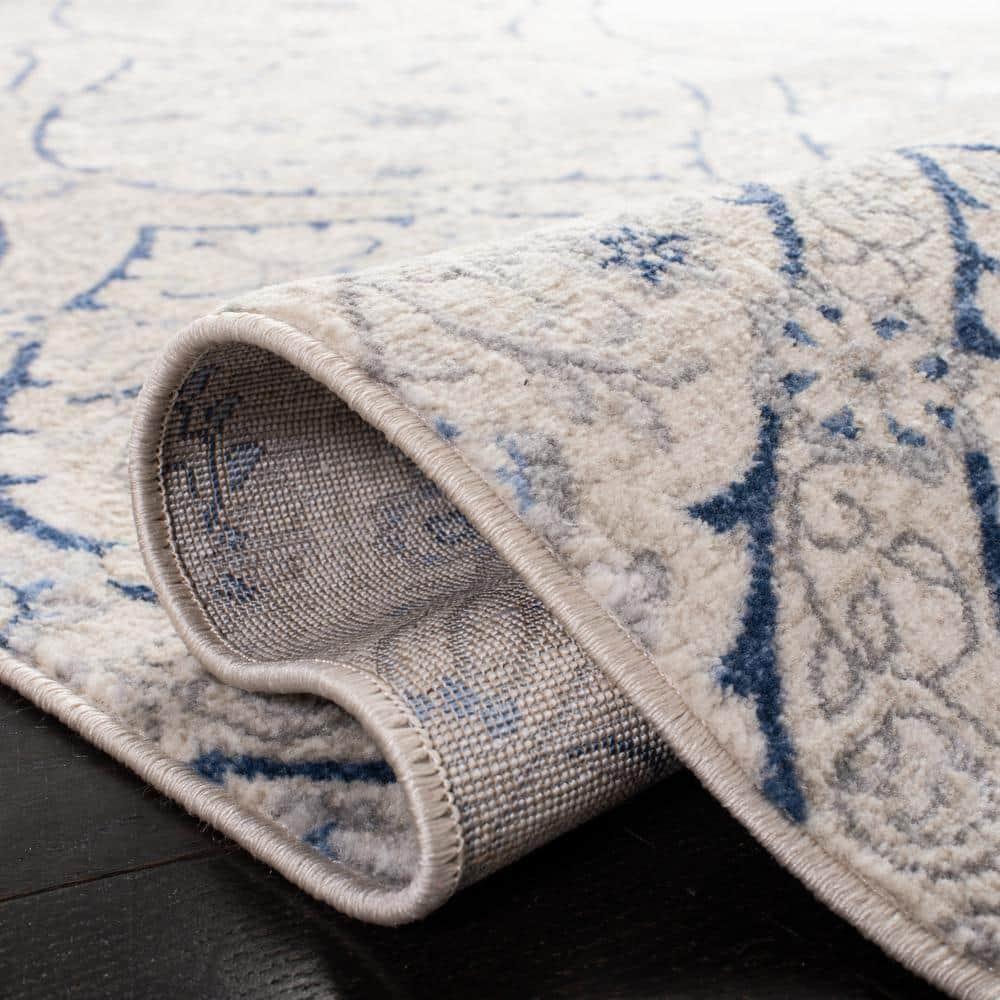 SAFAVIEH Brentwood Braelyn Damask Area Rug, Light Grey/Blue, 10' x 13'