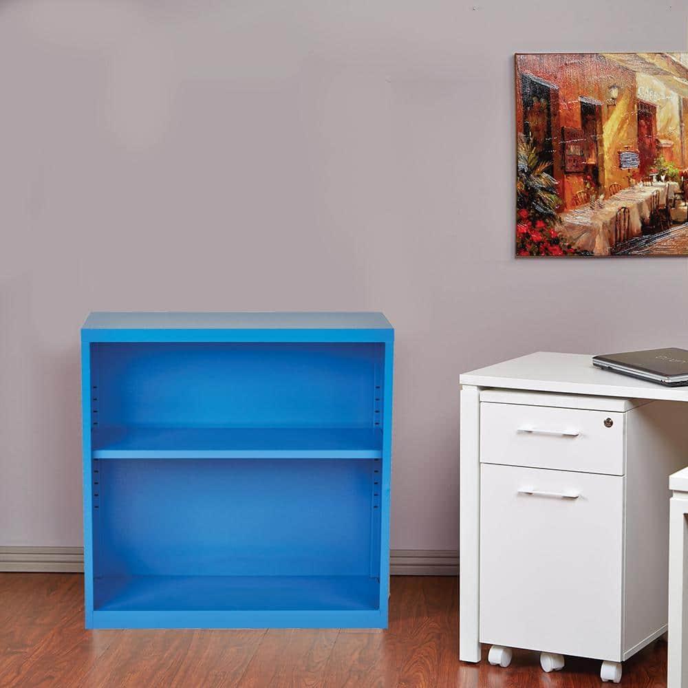 2 Shelf Metal Blue Bookcase by OSP Home Furnishings