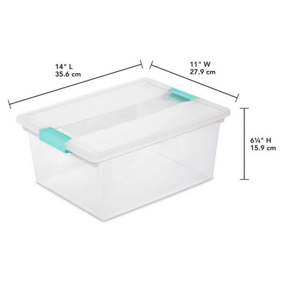 Sterilite Sterilite Plastic Stackable Storage Bin w/Clear Latch Lid (Set of 6)