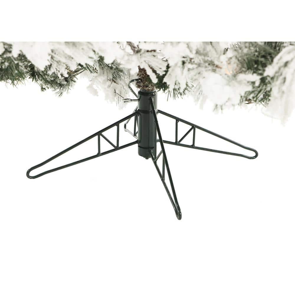 Fraser Hill Farm 6.5-Foot Pre-Lit Snow Flocked Snowy Pine Christmas Tree, Smart Lights