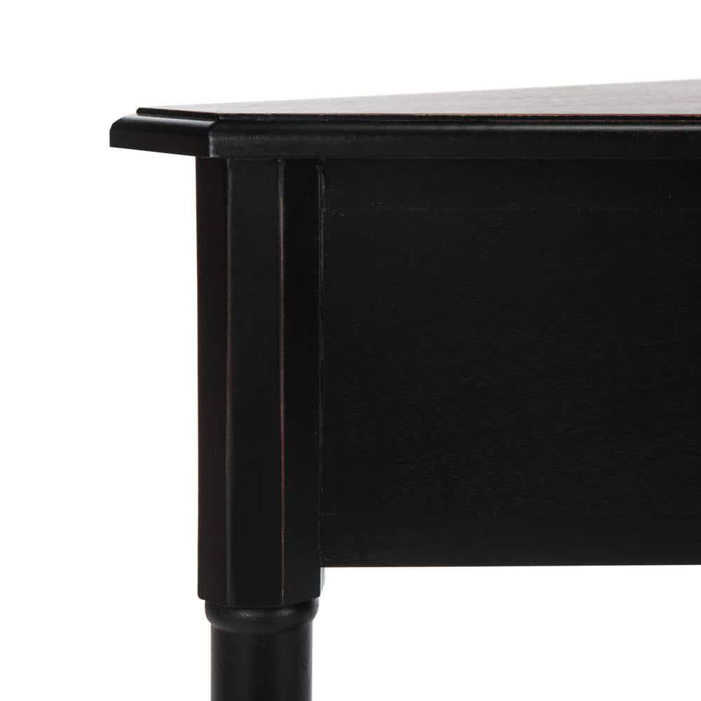 Gomez Corner Console Table - Distressed Black - Safavieh