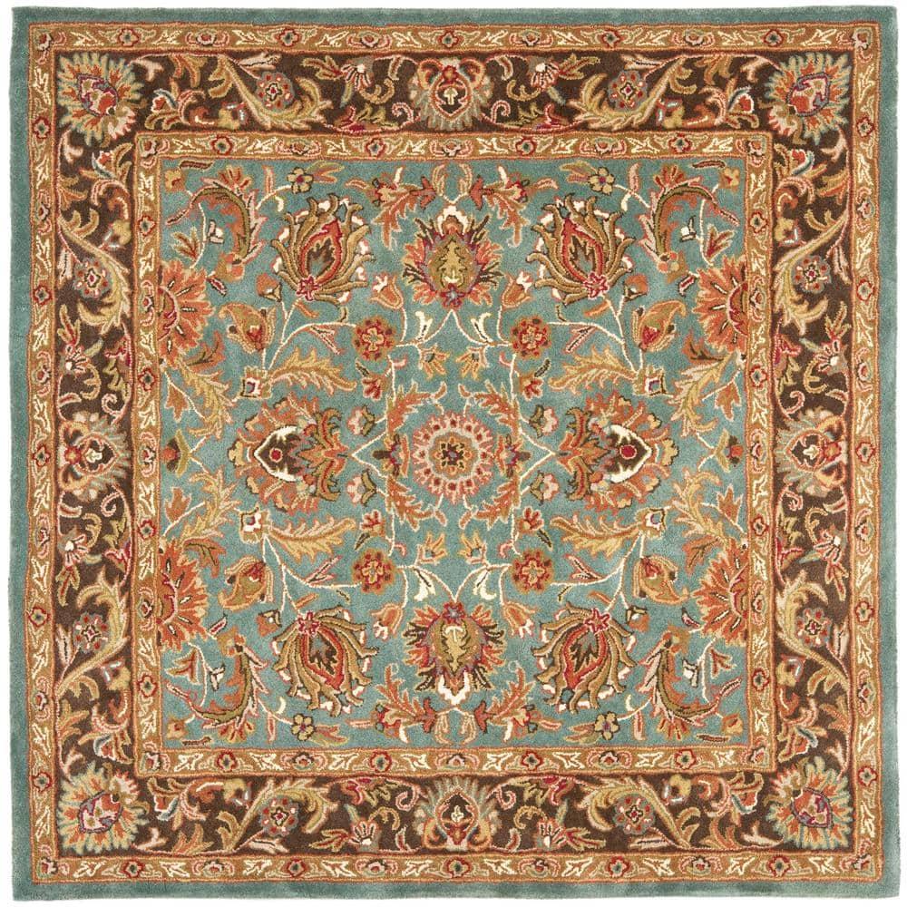 Heritage HG812 Hand Tufted Area Rug - Blue/Brown - 8'x8' - Safavieh.