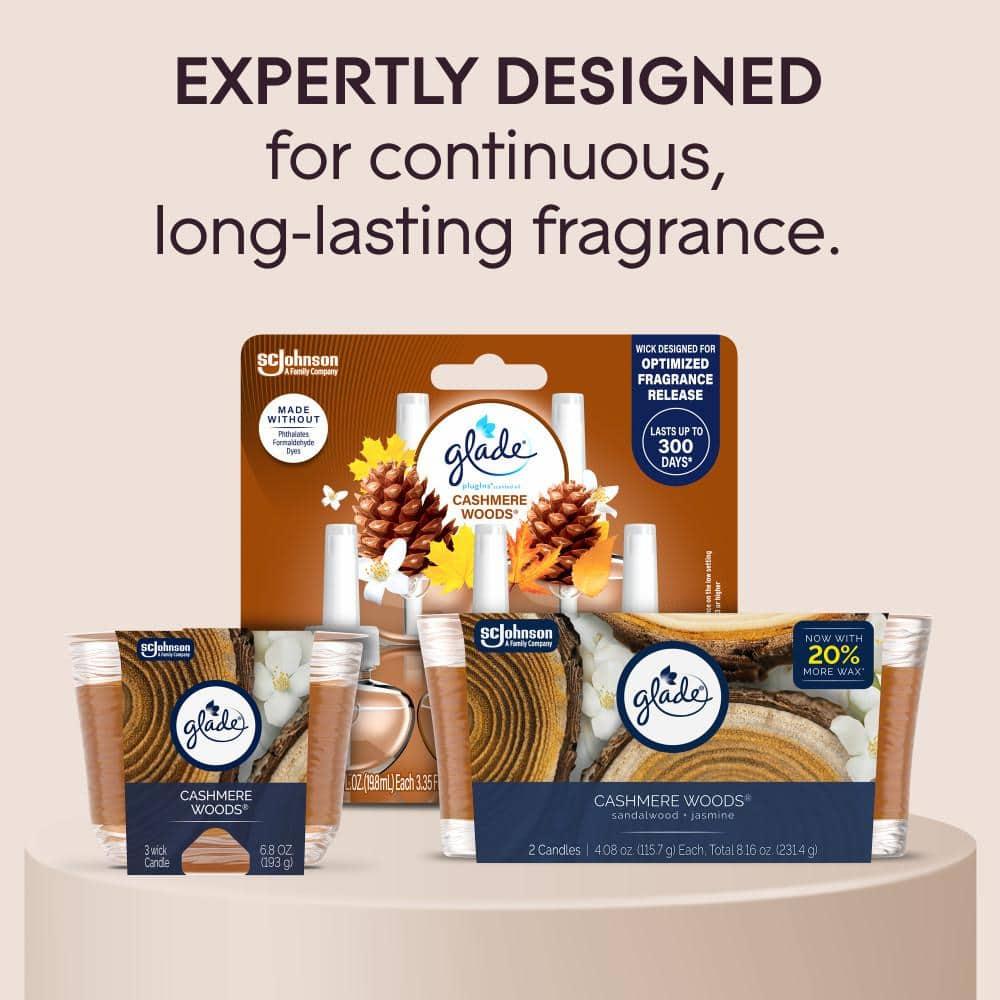 Glade 3 Wick Scented Candles - Cashmere Woods - 6.8oz