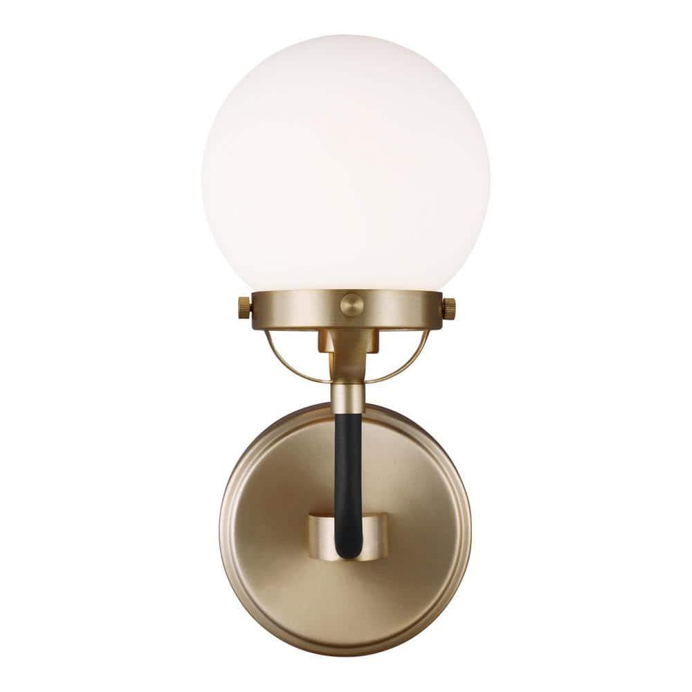 Generation Lighting Cafe 5.25-in W 1-Light Satin Bronze Modern/Contemporary Wall Sconce