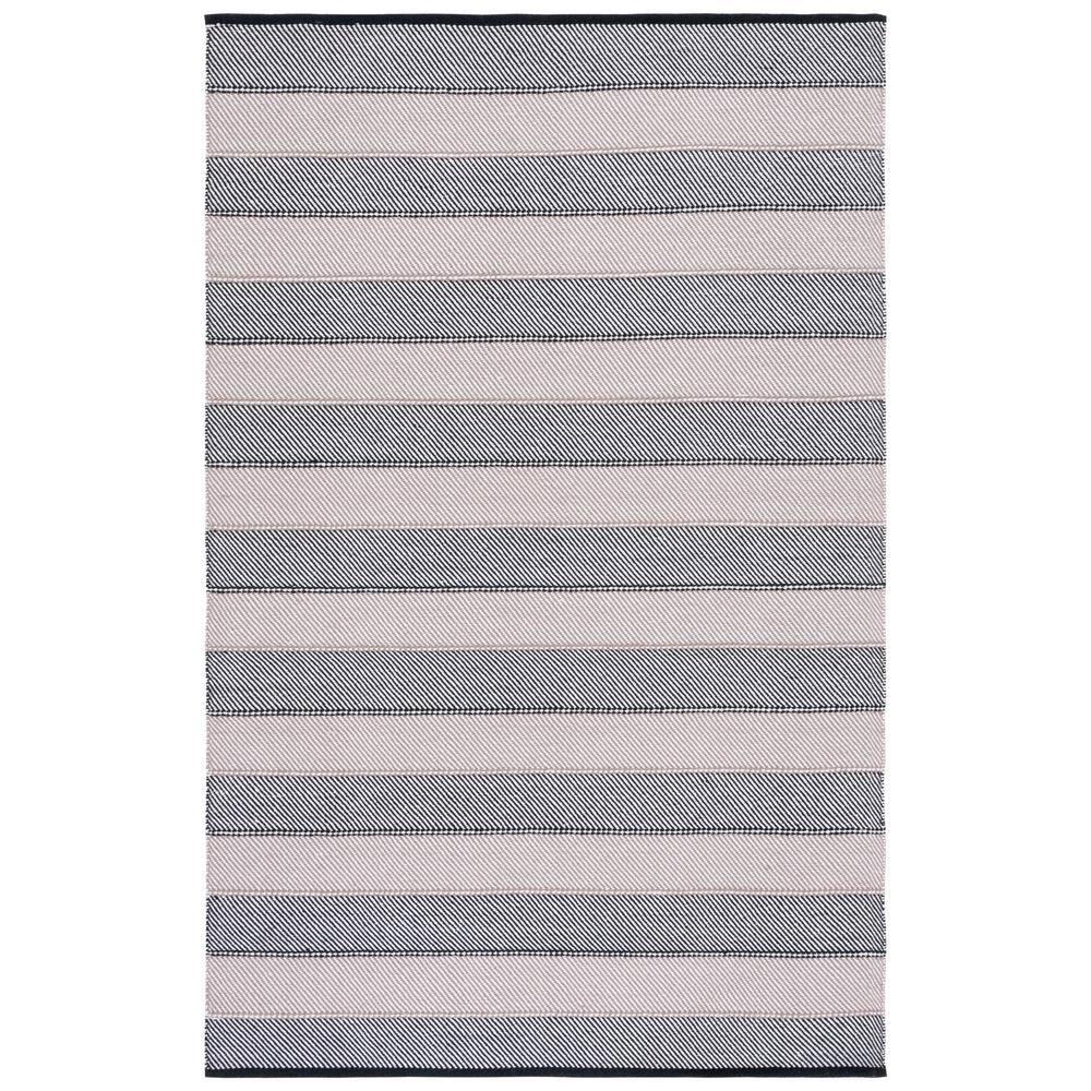 Striped Kilim STK803 Hand Woven Area Rug - Ivory/Black - 6'x9' - Safavieh.
