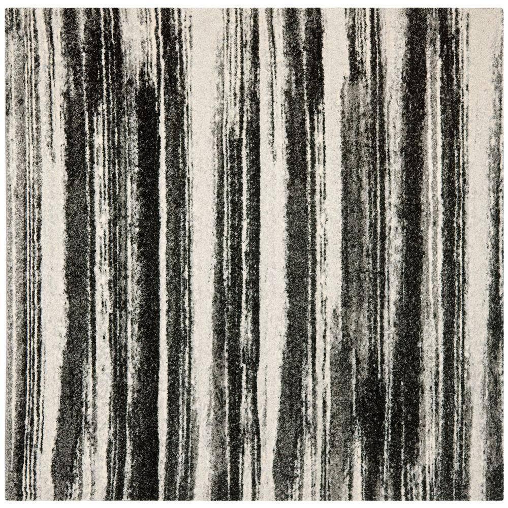 Retro RET2693 Power Loomed Indoor Area Rug - Dark Grey/Light Grey - 8'x8' - Safavieh.