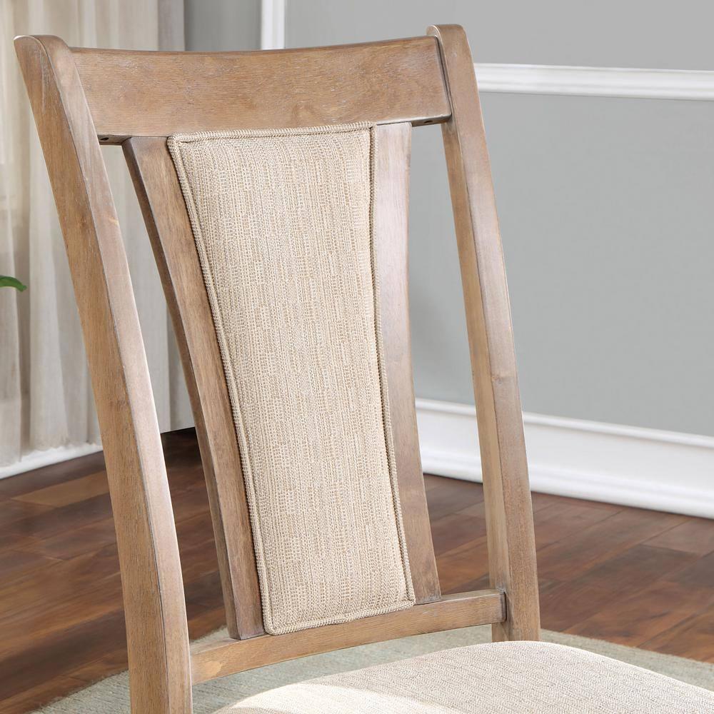 Furniture of America Hadar Fabric Queen Anne Natural Tone and Beige Side Chairs (Set of 2)