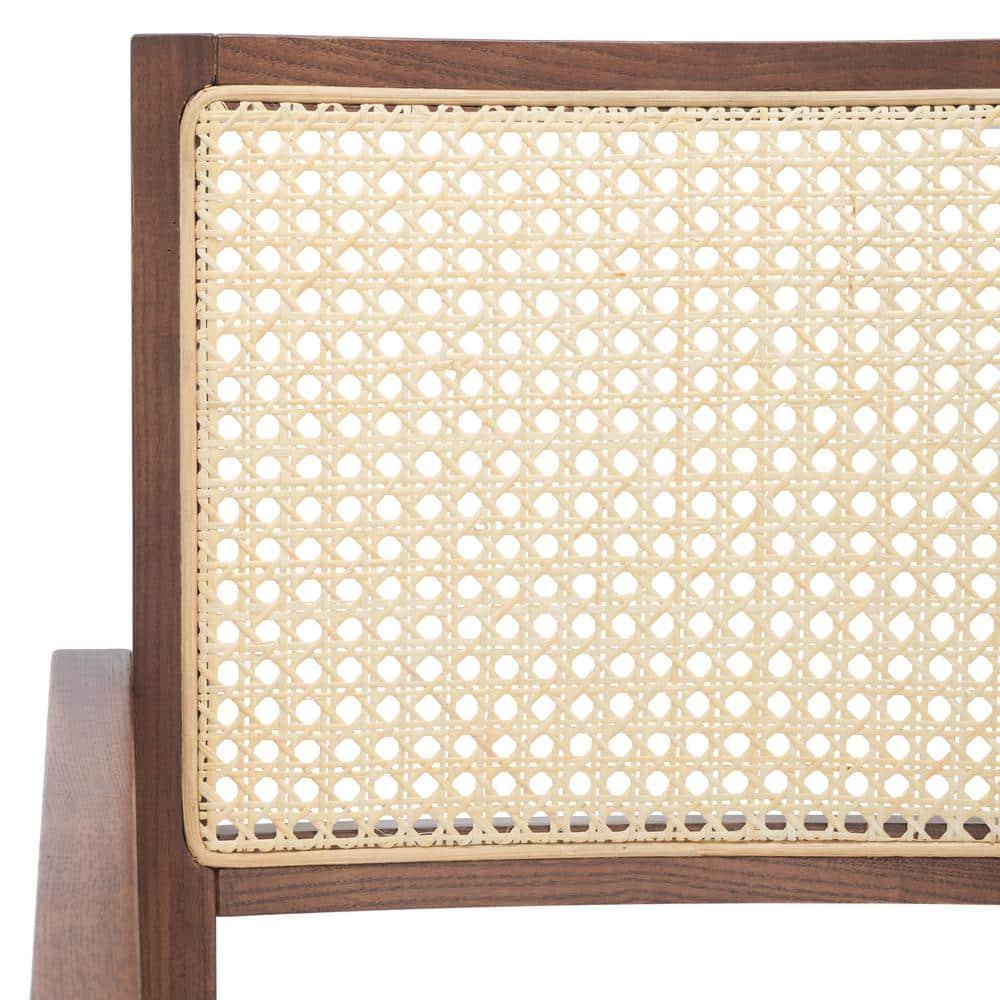 SAFAVIEH Couture Colette Contemporay Linen Solid Dining Armchair, Walnut/Natural