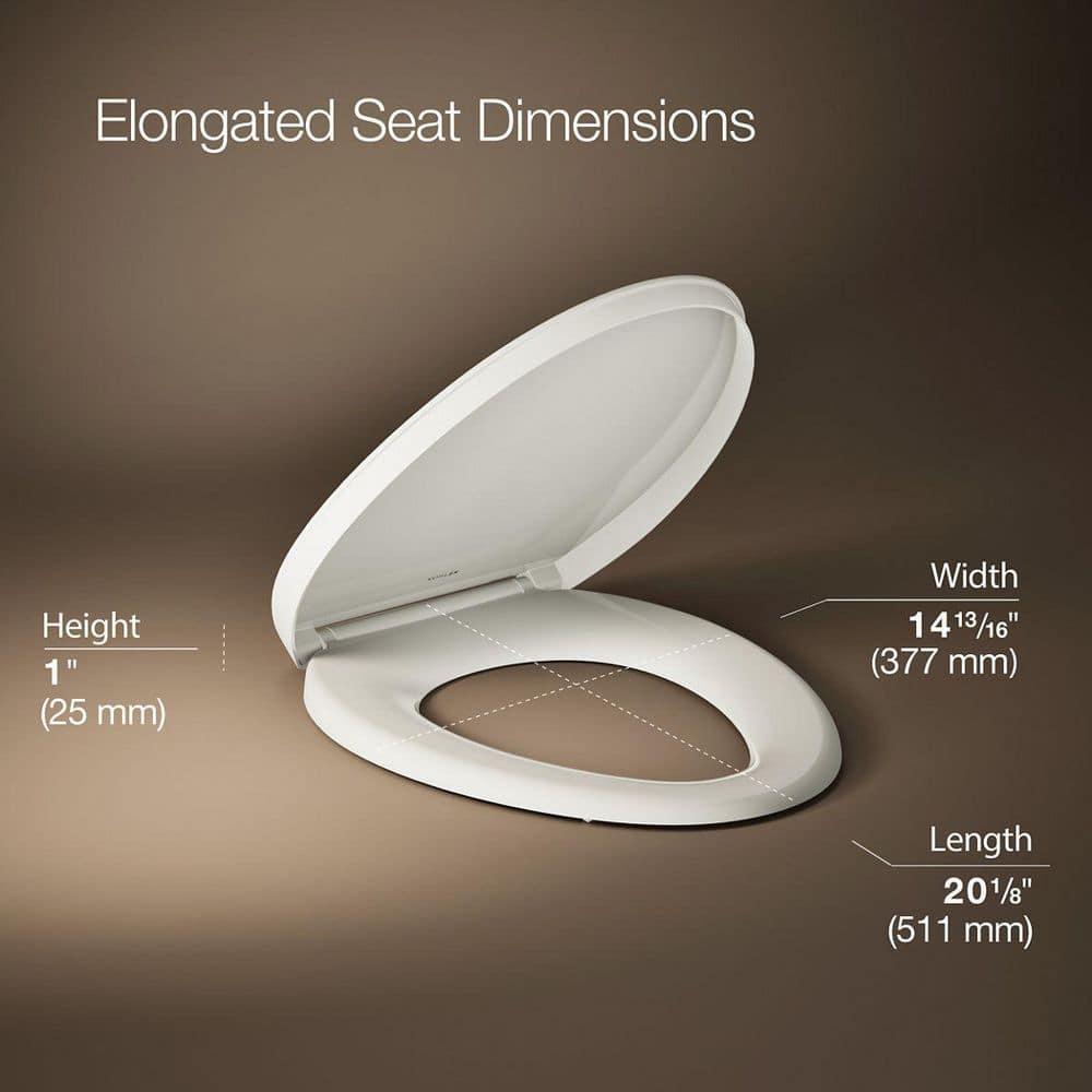 Kohler Brevia Quiet-Close Toilet Seat with Grip-Tight Bumpers and Quick-Attach Hardware