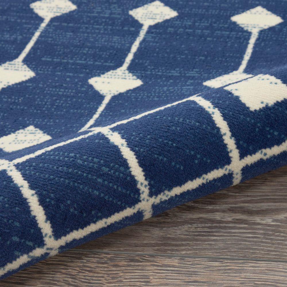 Nourison Grafix GRF37 Indoor Area Rug Navy 2'3" x 12'