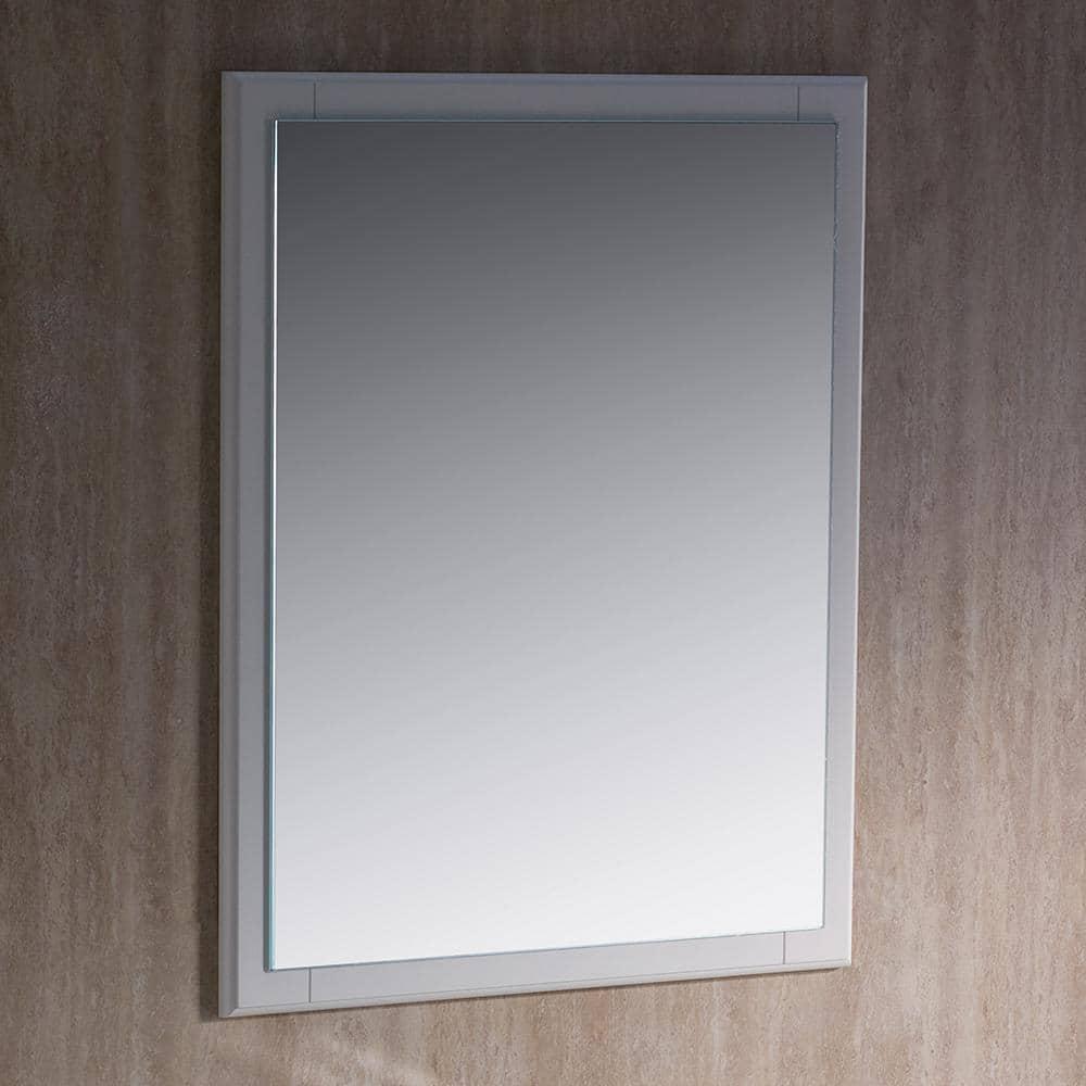 Fresca Oxford 26-Inches x 31.87-Inches Beveled Rectangle Bathroom Vanity Mirror ( Antique White )