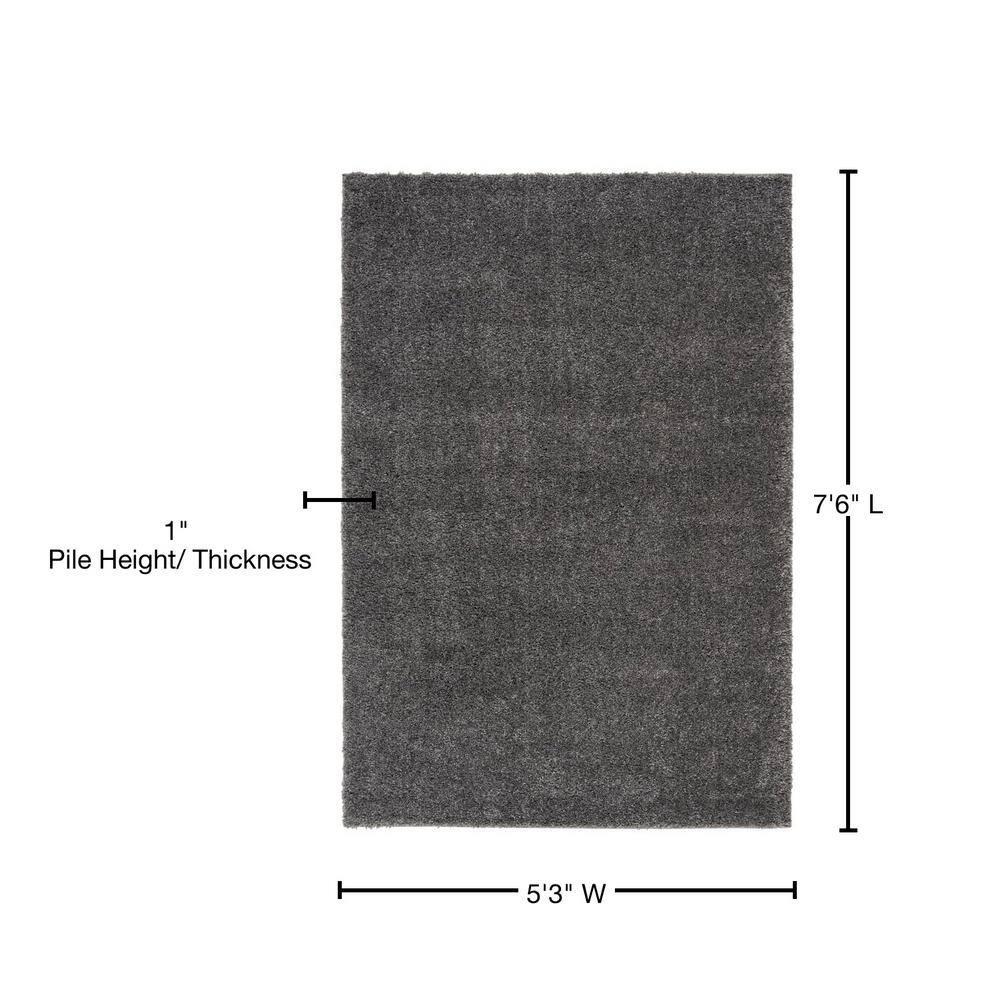 August Shag 900 AUG900 Power Loomed Indoor Area Rug - Grey - 5'3"x7'6" - Safavieh