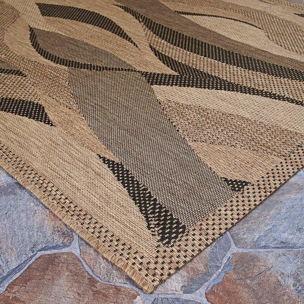 Modern Square Black Synthetic Outdoor Rug - 8'6" x 8'6"