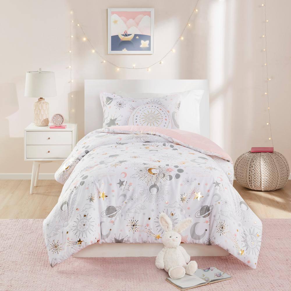Intelligent Design Kids Celia Starry Sky Metallic Print Comforter Set